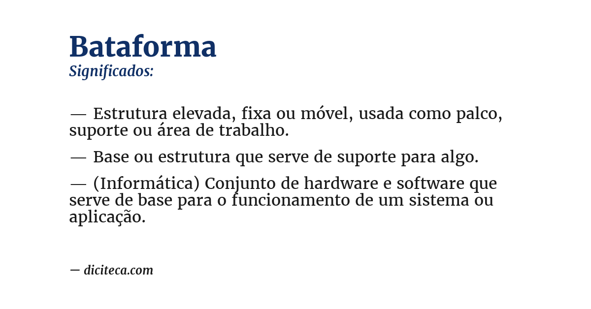 Significado de bataforma