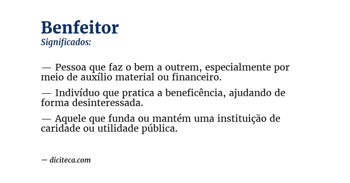 Significado de benfeitor