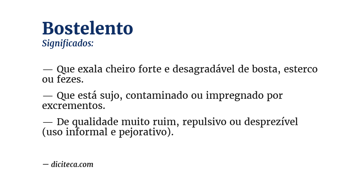 Significado de bostelento