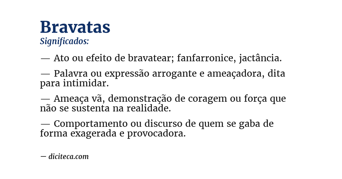 Significado de bravatas