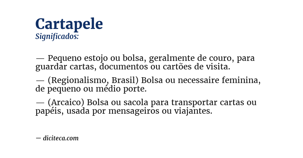 Significado de cartapele