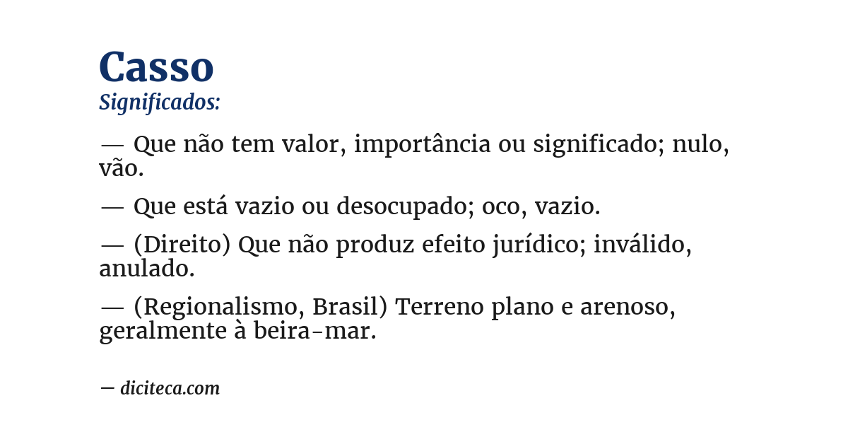Significado de casso