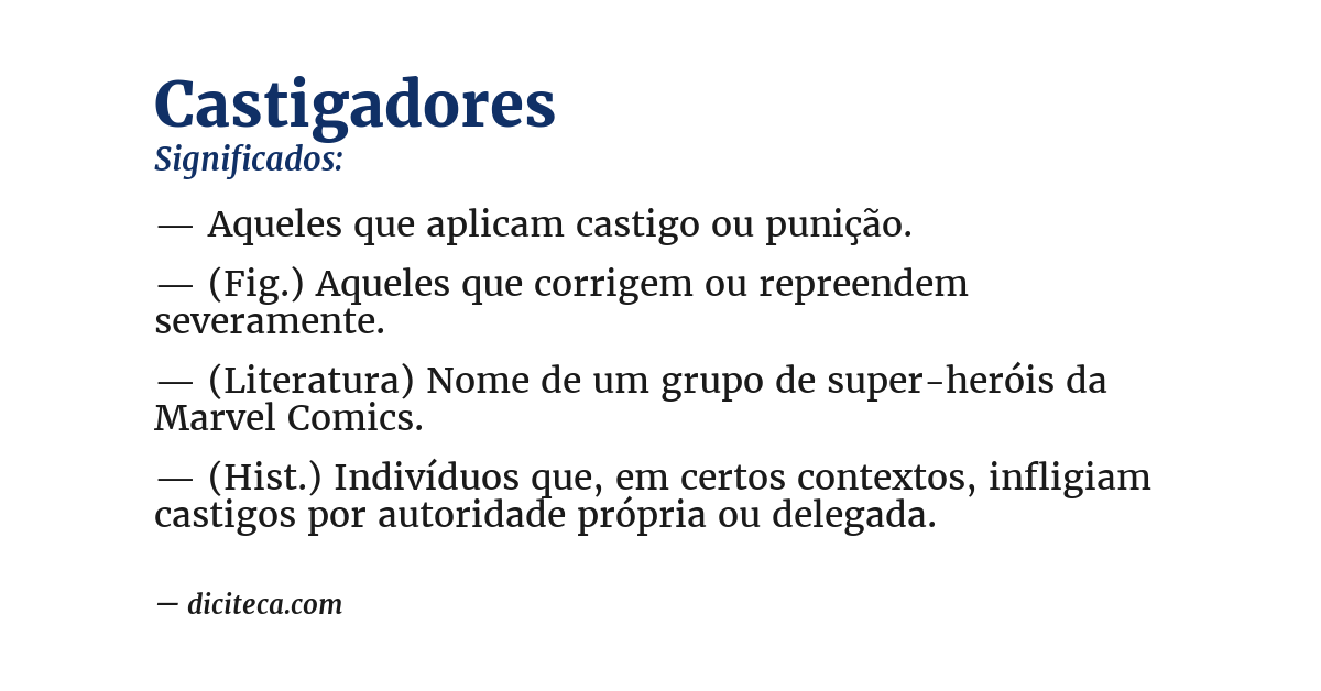 Significado de castigadores