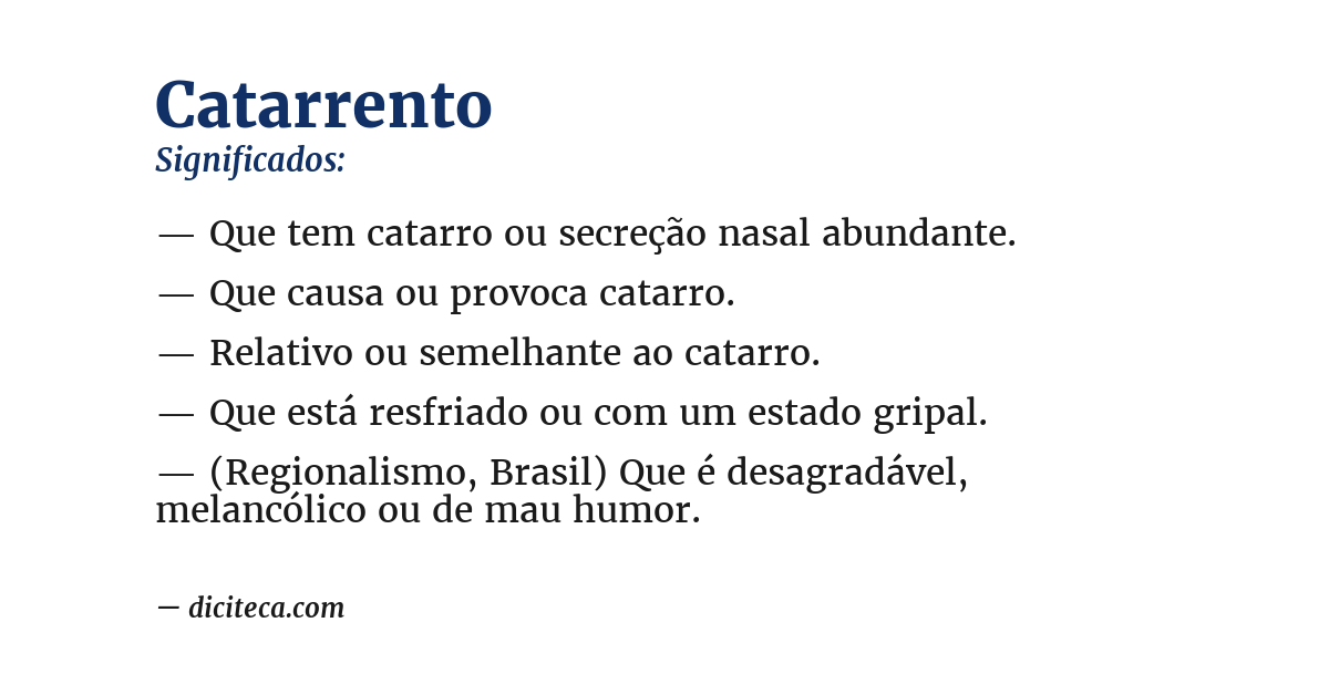 Significado de catarrento
