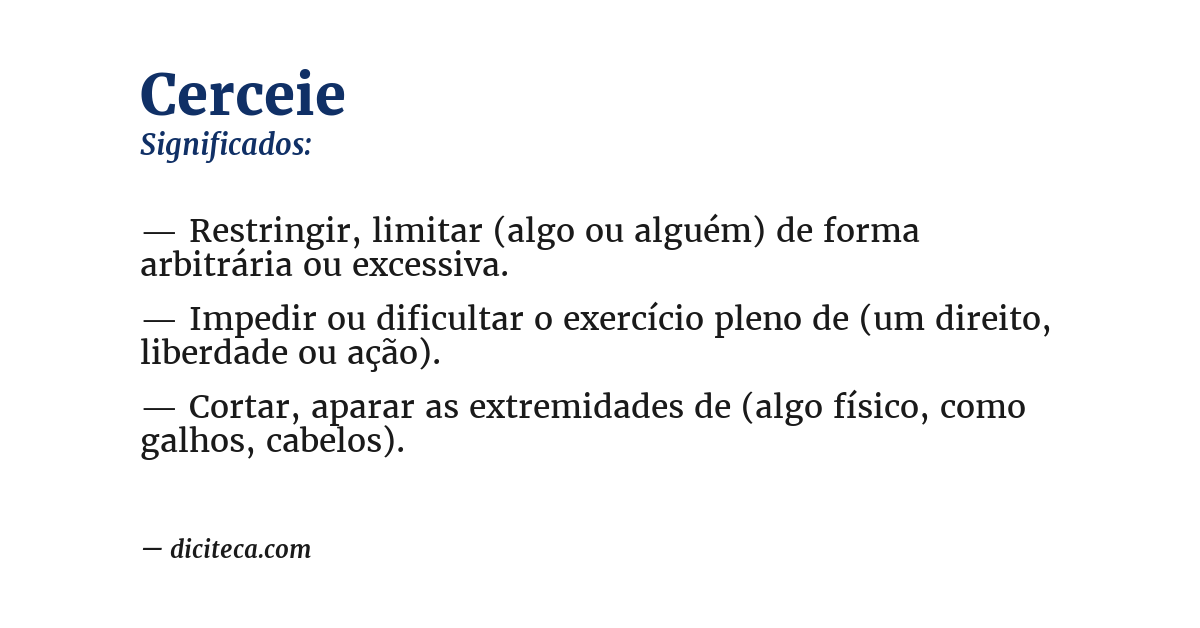 Significado de cerceie