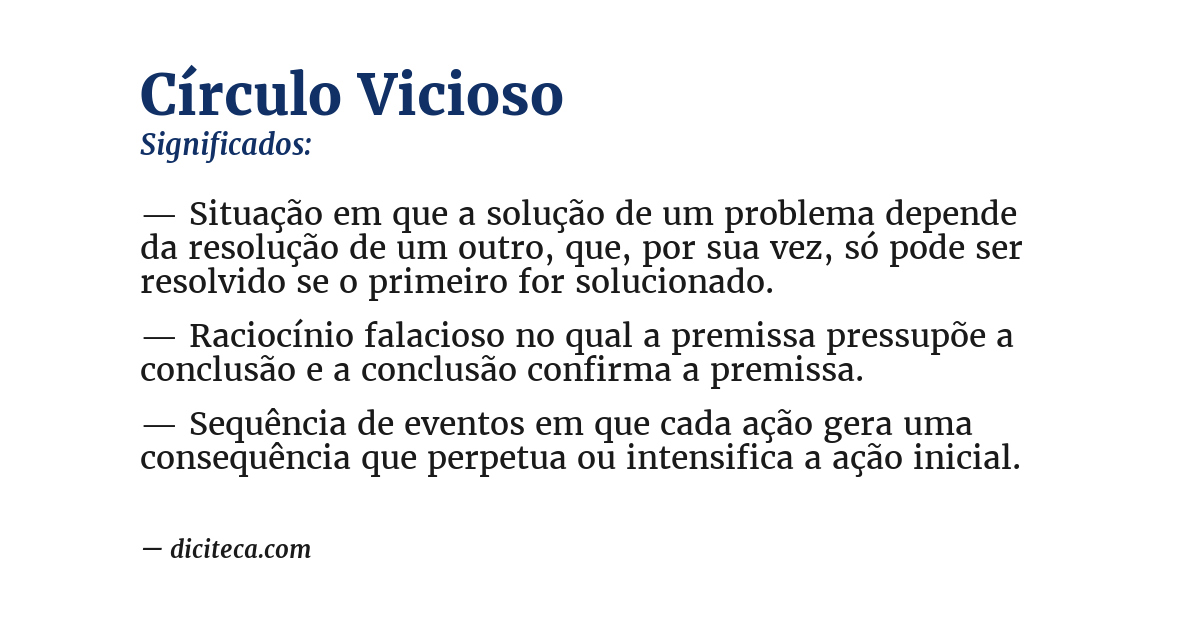 Significado de círculo vicioso