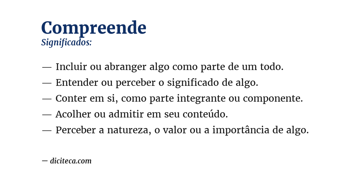 Significado de compreende