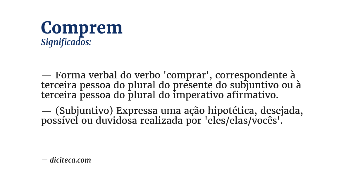 Significado de comprem
