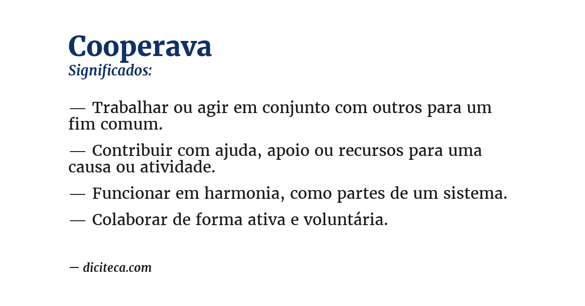 Significado de cooperava