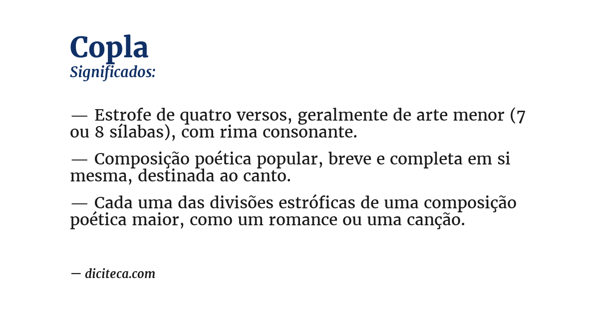 Significado de copla