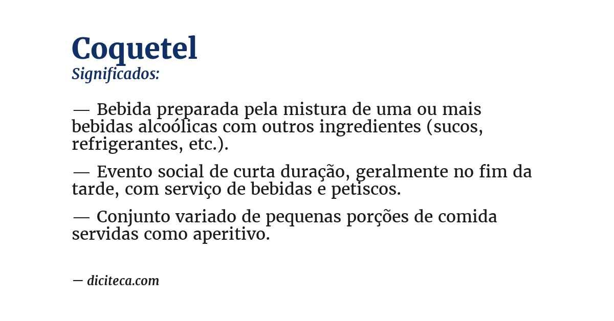 Significado de coquetel