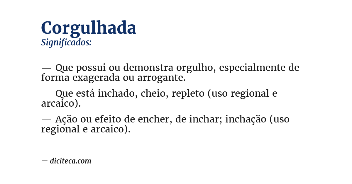 Significado de corgulhada