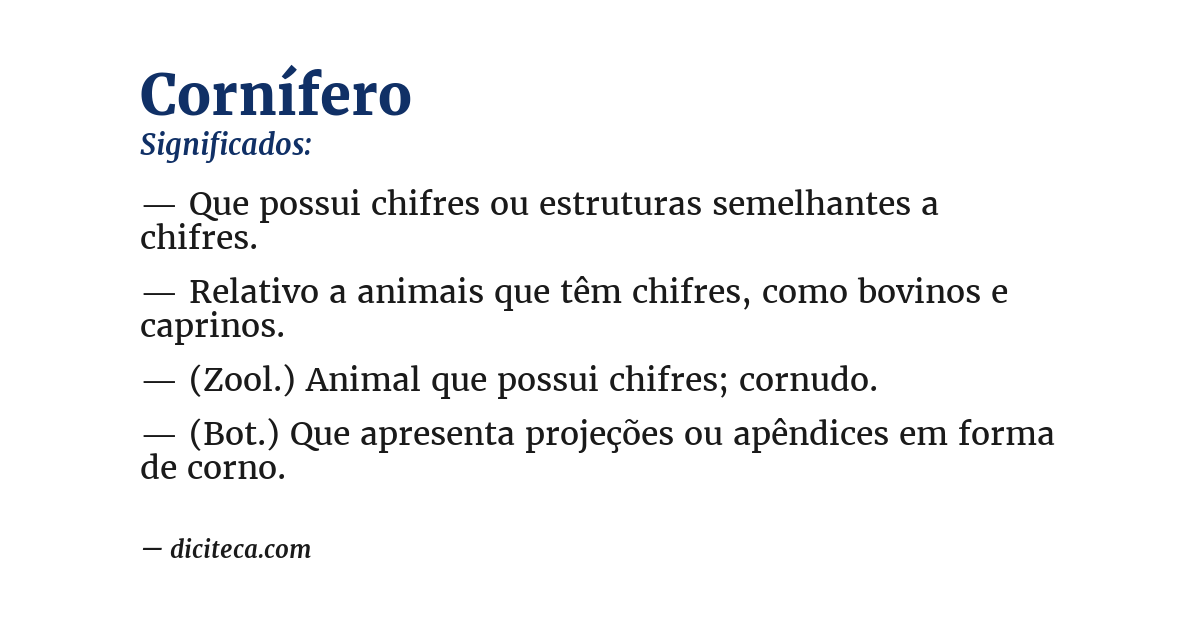 Significado de cornífero