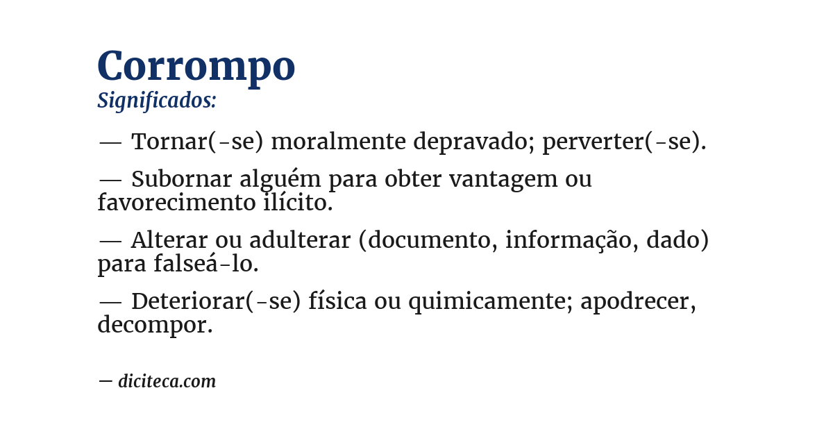 Significado de corrompo