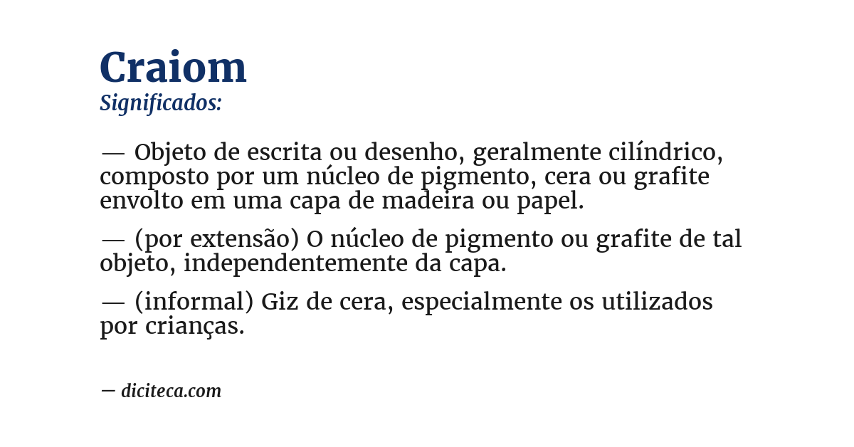 Significado de craiom