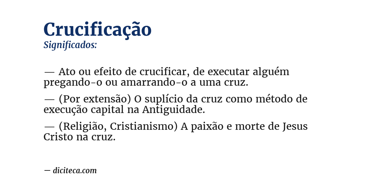 Significado de crucificação