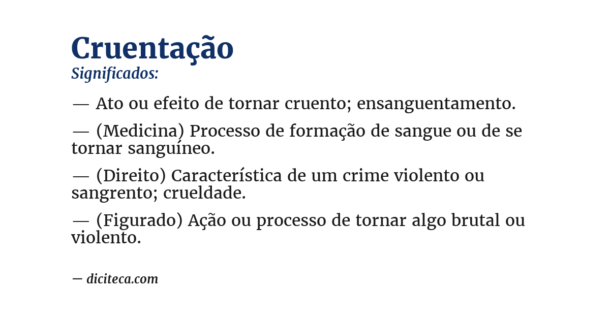 Significado de cruentação