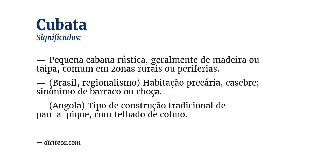 Significado de cubata