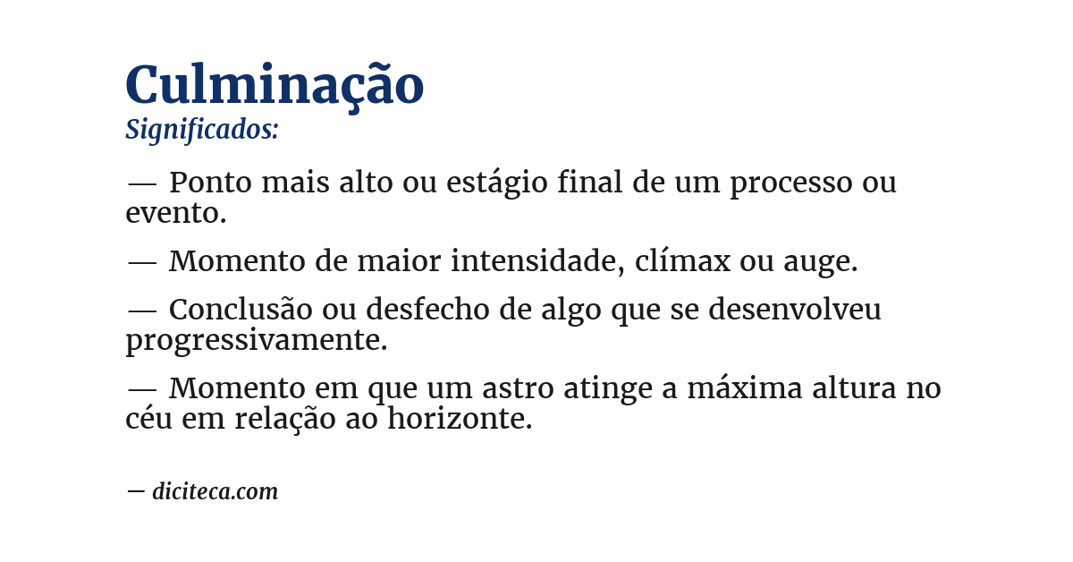 Significado de culminação