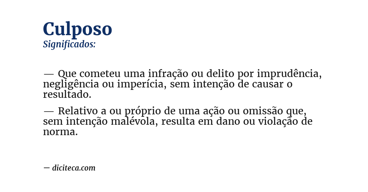 Significado de culposo