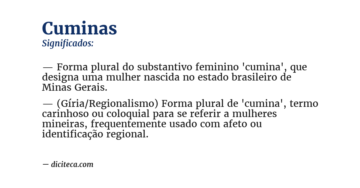 Significado de cuminas
