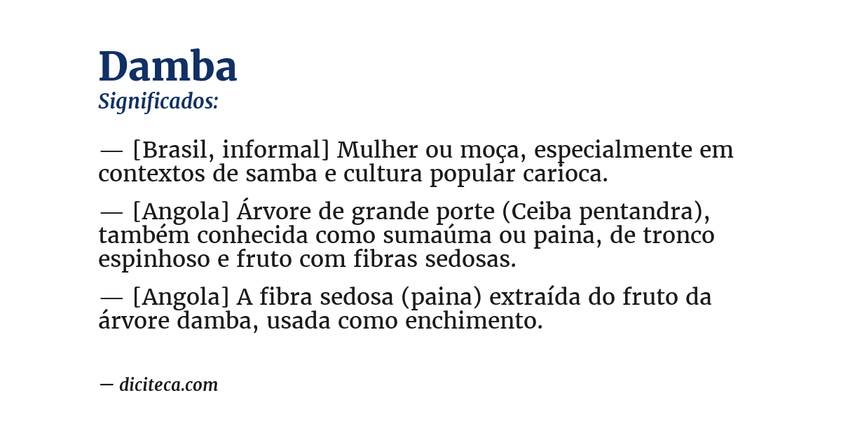 Significado de damba