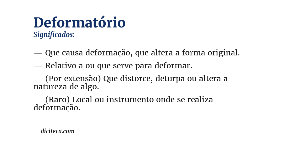 Significado de deformatório