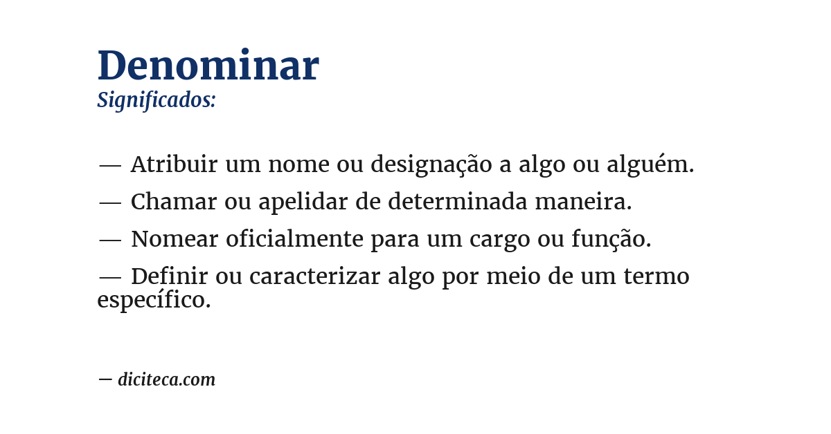 Significado de denominar
