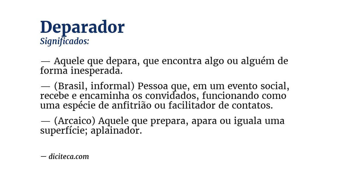 Significado de deparador