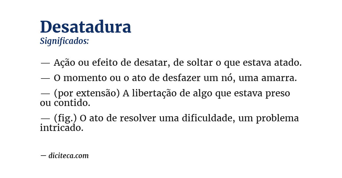 Significado de desatadura