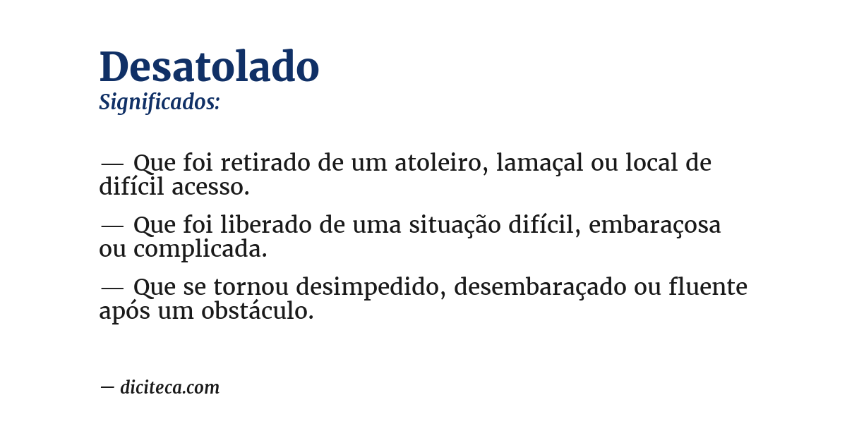 Significado de desatolado