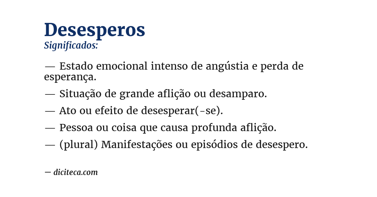 Significado de desesperos