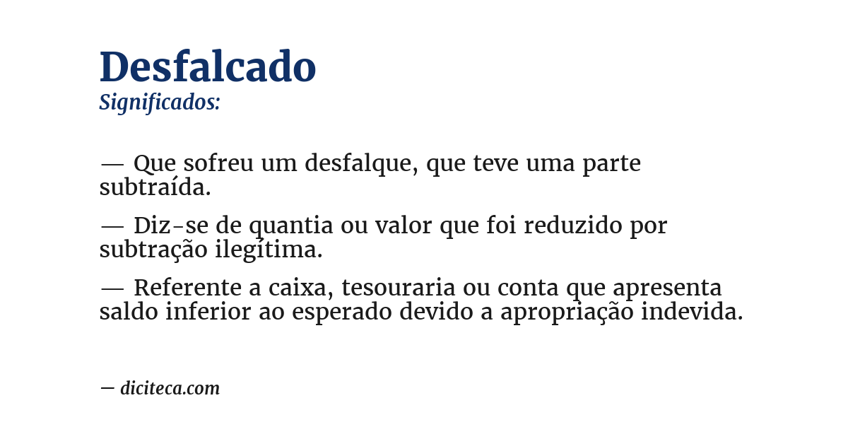 Significado de desfalcado