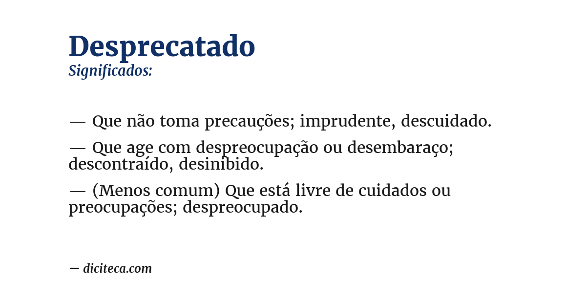 Significado de desprecatado