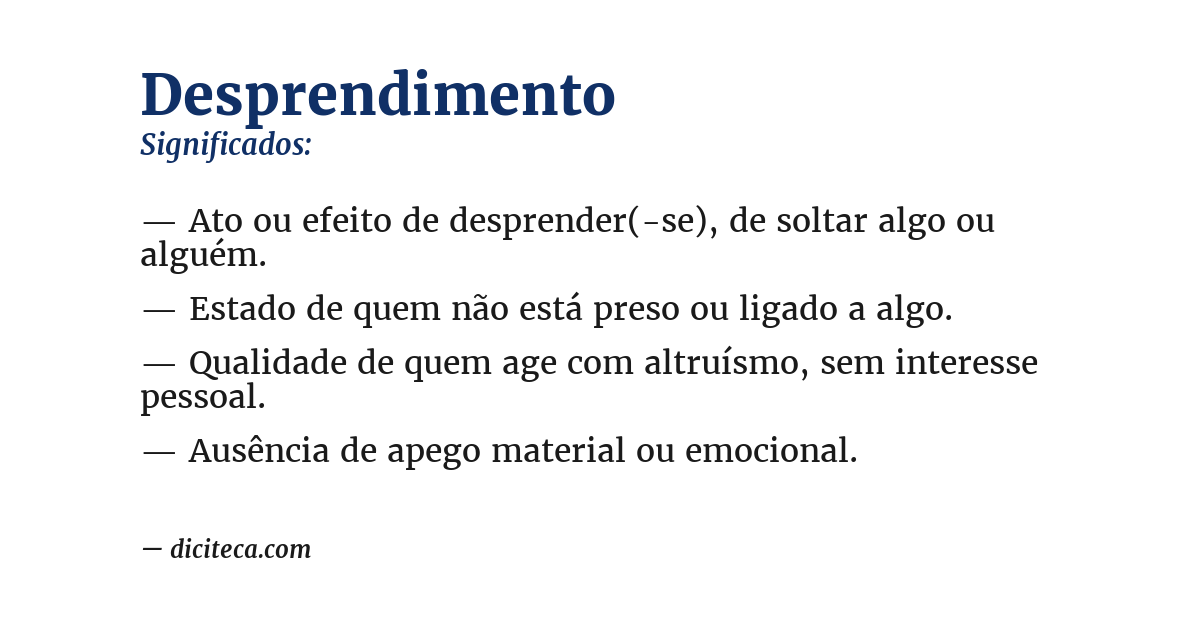 Significado de desprendimento
