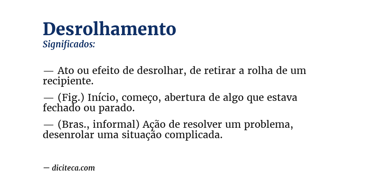 Significado de desrolhamento