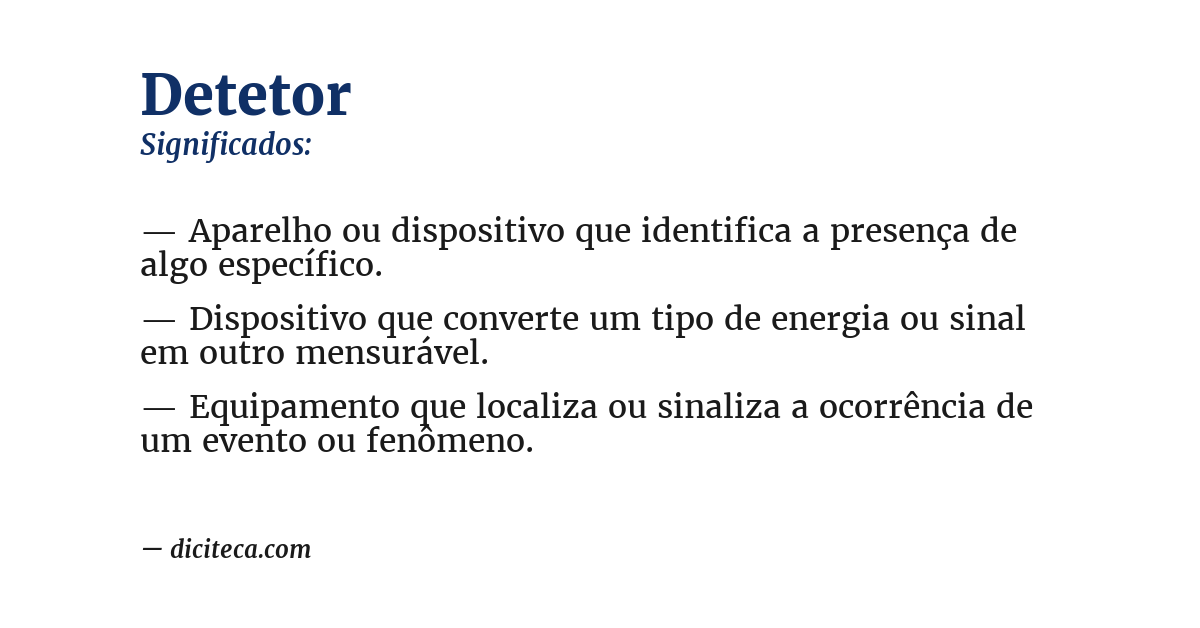 Significado de detetor