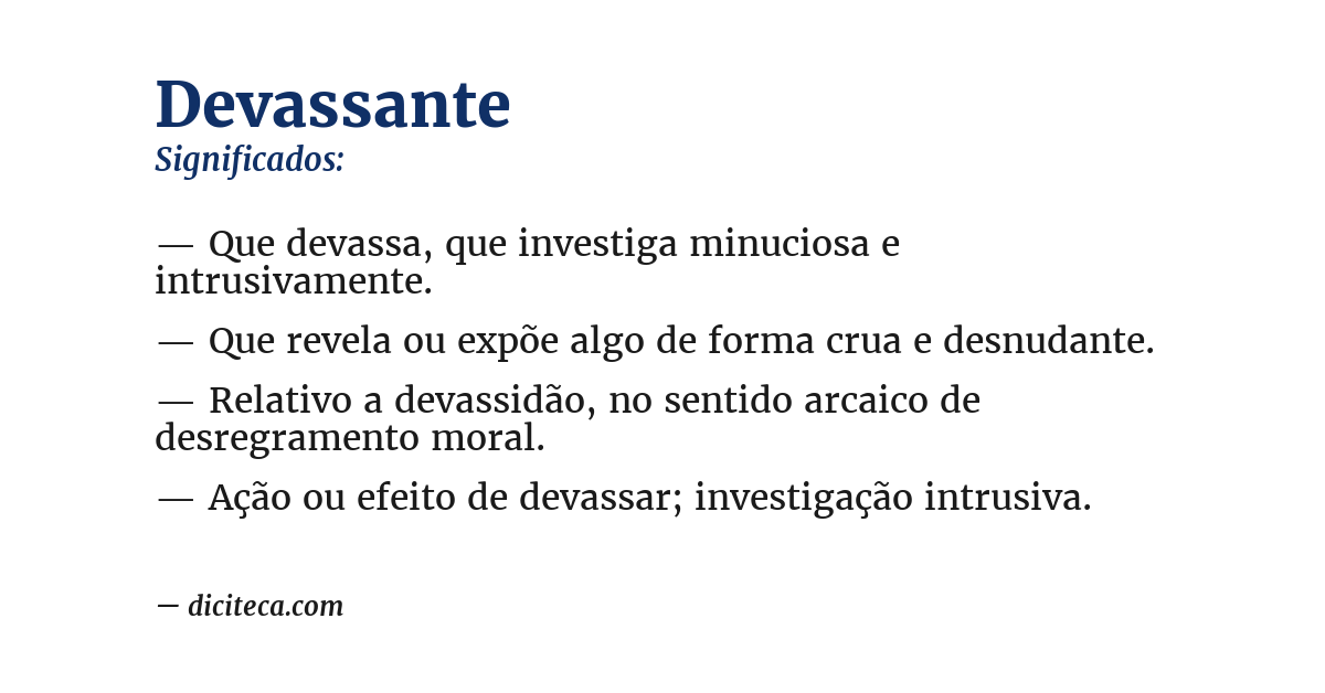 Significado de devassante