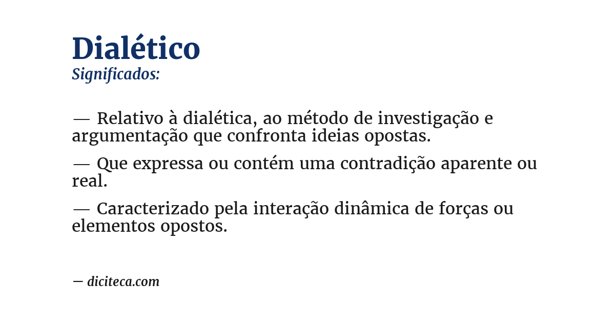 Significado de dialético