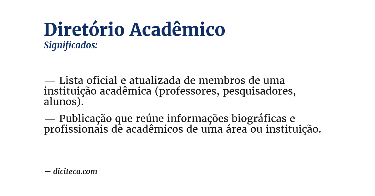 Significado de diretório acadêmico