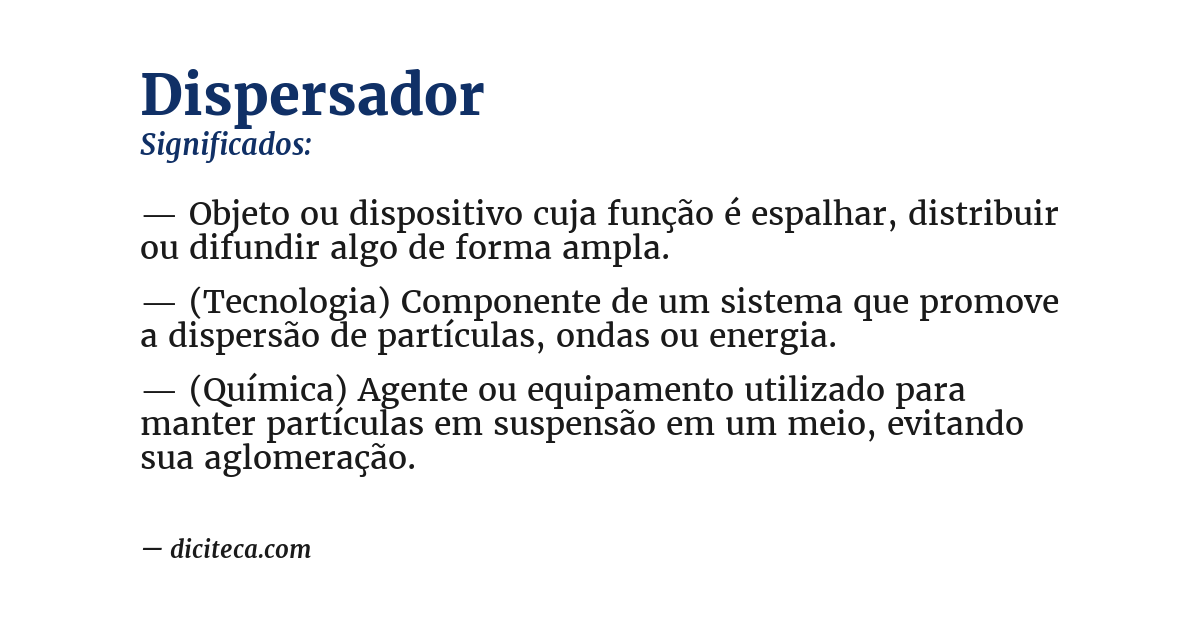 Significado de dispersador