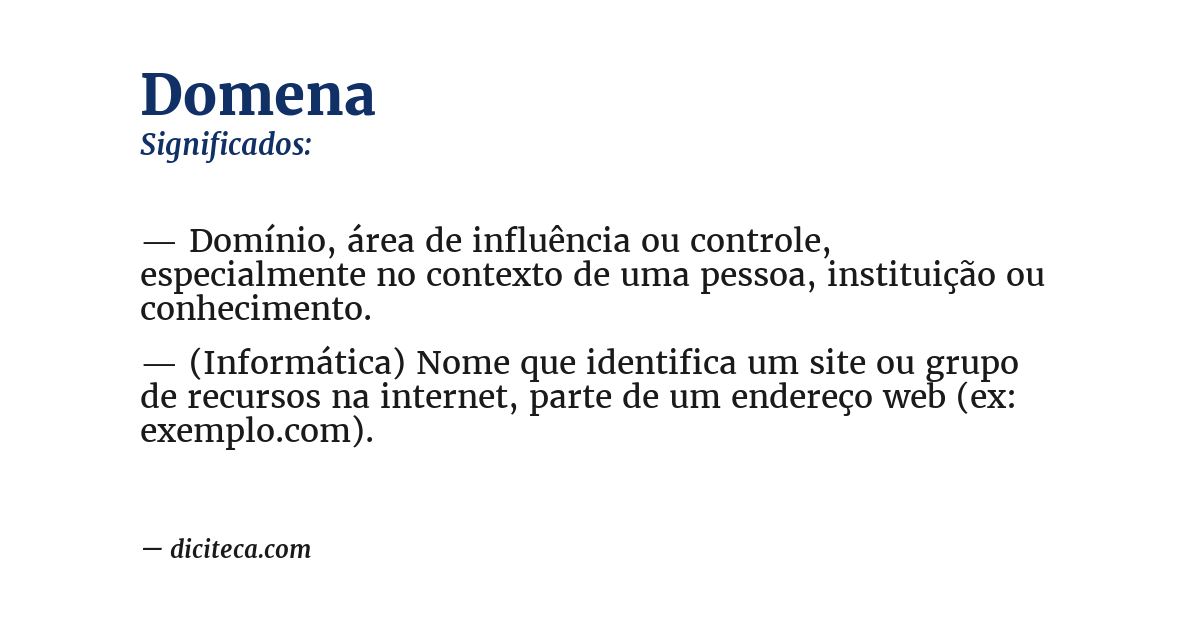 Significado de domena