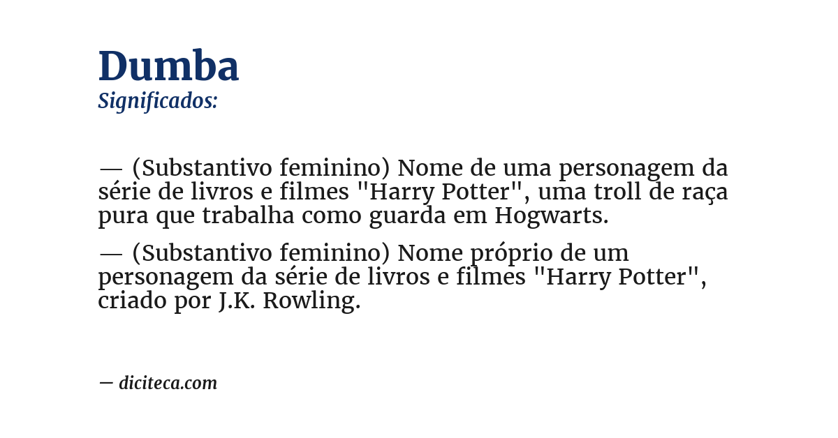 Significado de dumba