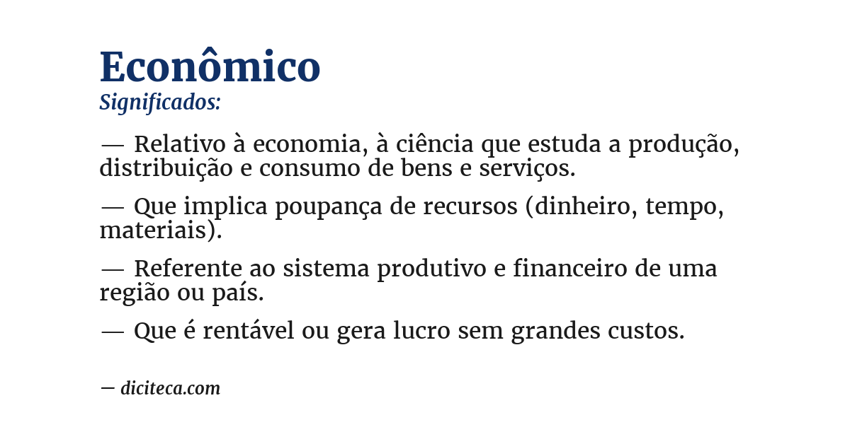 Significado de econômico