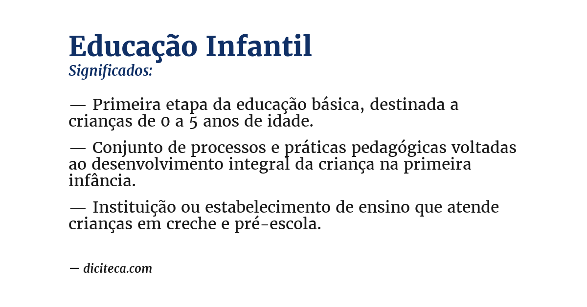 Significado de educação infantil