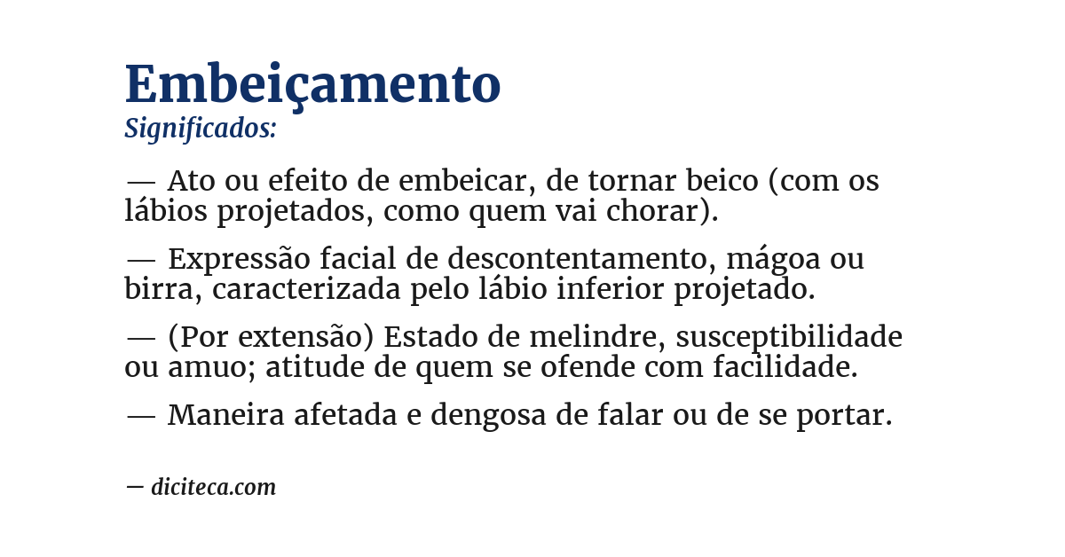 Significado de embeiçamento