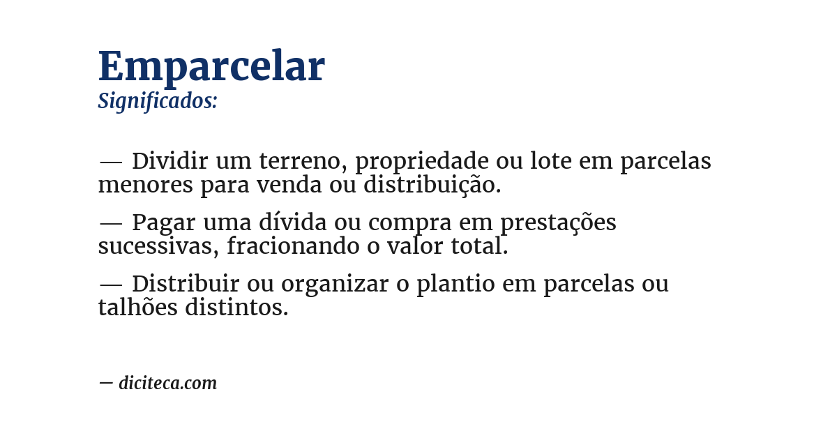 Significado de emparcelar