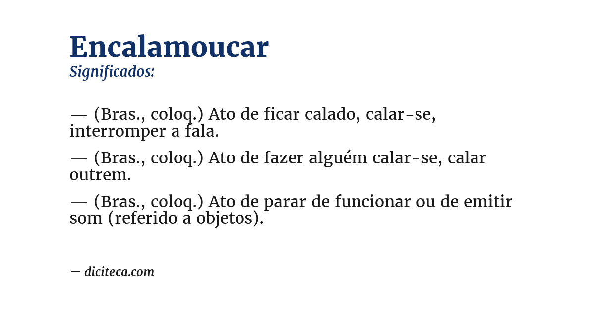 Significado de encalamoucar