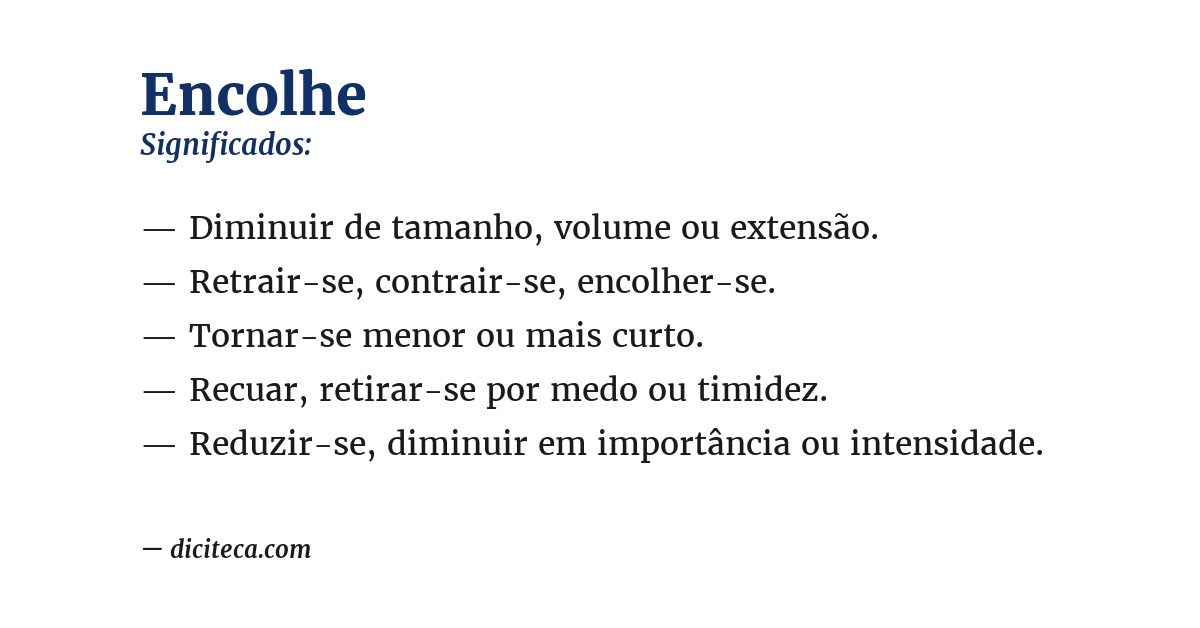 Significado de encolhe