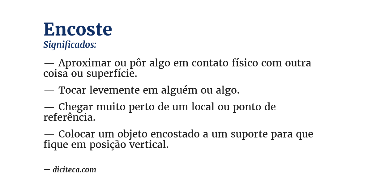 Significado de encoste